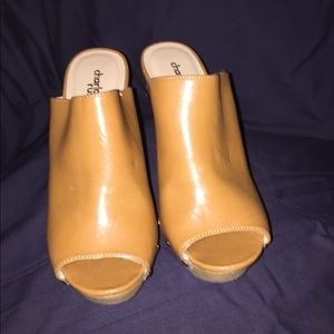 Orange open toe mule